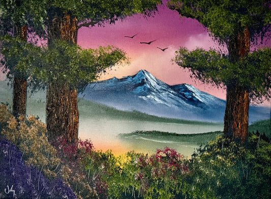 Painting #1966 - 18x24" Canvas - Mountain Landscape painted 7-28-25