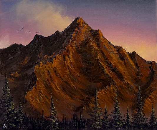 Painting #2587 - 20x24" Canvas -  Rocky Mountain Landscape painted 9-6-26