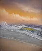Painting #2291 - 20x24" Canvas - Sunset Seascape Crashing Wave painted 2-16-26