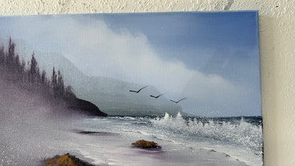 Painting #2052 - 16x20" Canvas - Oregon Coast Seascape painted 9-13-25