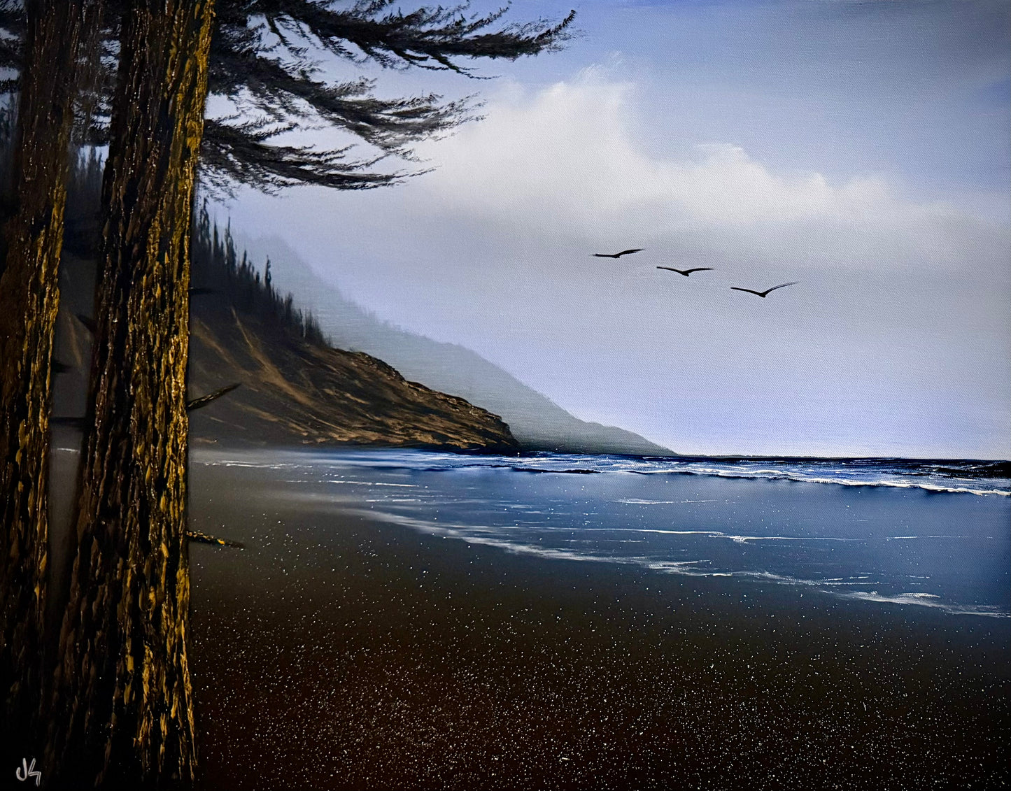 Painting #2310 - 22x28" Canvas - Oregon Coast Seascape painted 2-27-26