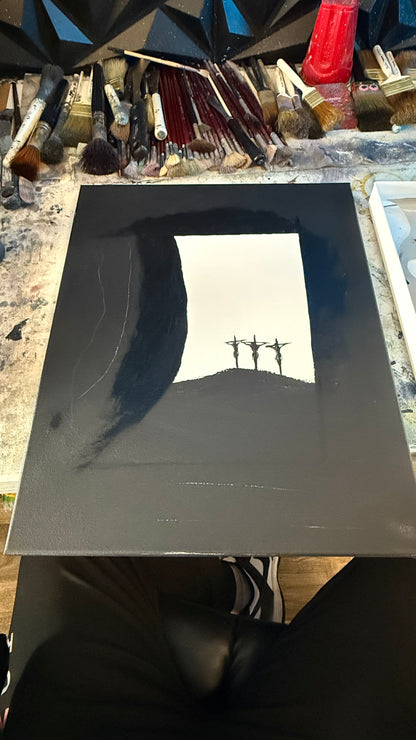 Painting #2367 - 16x20" Canvas - Easter Tomb painted 4-2-26