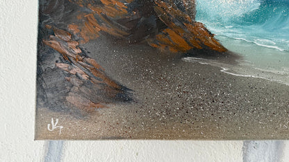 Painting #1970- 16x20" Canvas - Tropical Seascape painted 7-31-25