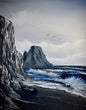 Painting #2431 - 16x20" Canvas - Limited Palette Seascape painted 5-7-26