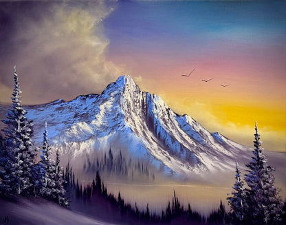 Painting #2538 - 22x28" Canvas - Mountain Landscape painted 8-3-26