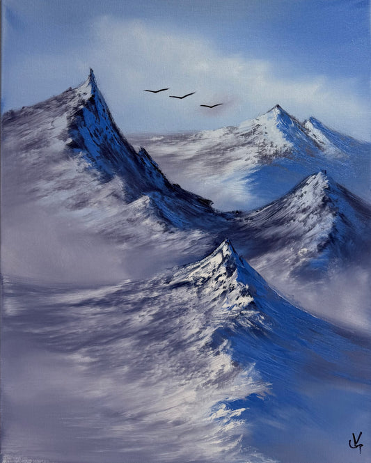Painting #1656 - 16x20" Blue Mountains painted 1/14/25