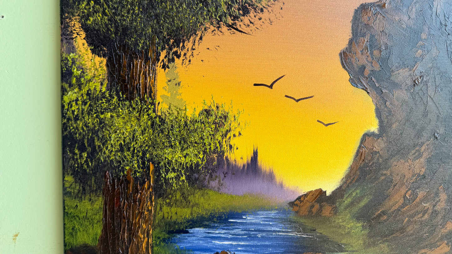 Painting #2016 - 16x20" Canvas - waterfall Landscape painted 8-24-25