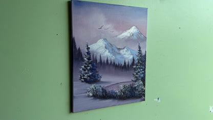 Painting #2018 - 16x20" Canvas - Winter Landscape painted 8-24-25