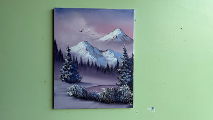 Painting #2018 - 16x20" Canvas - Winter Landscape painted 8-24-25