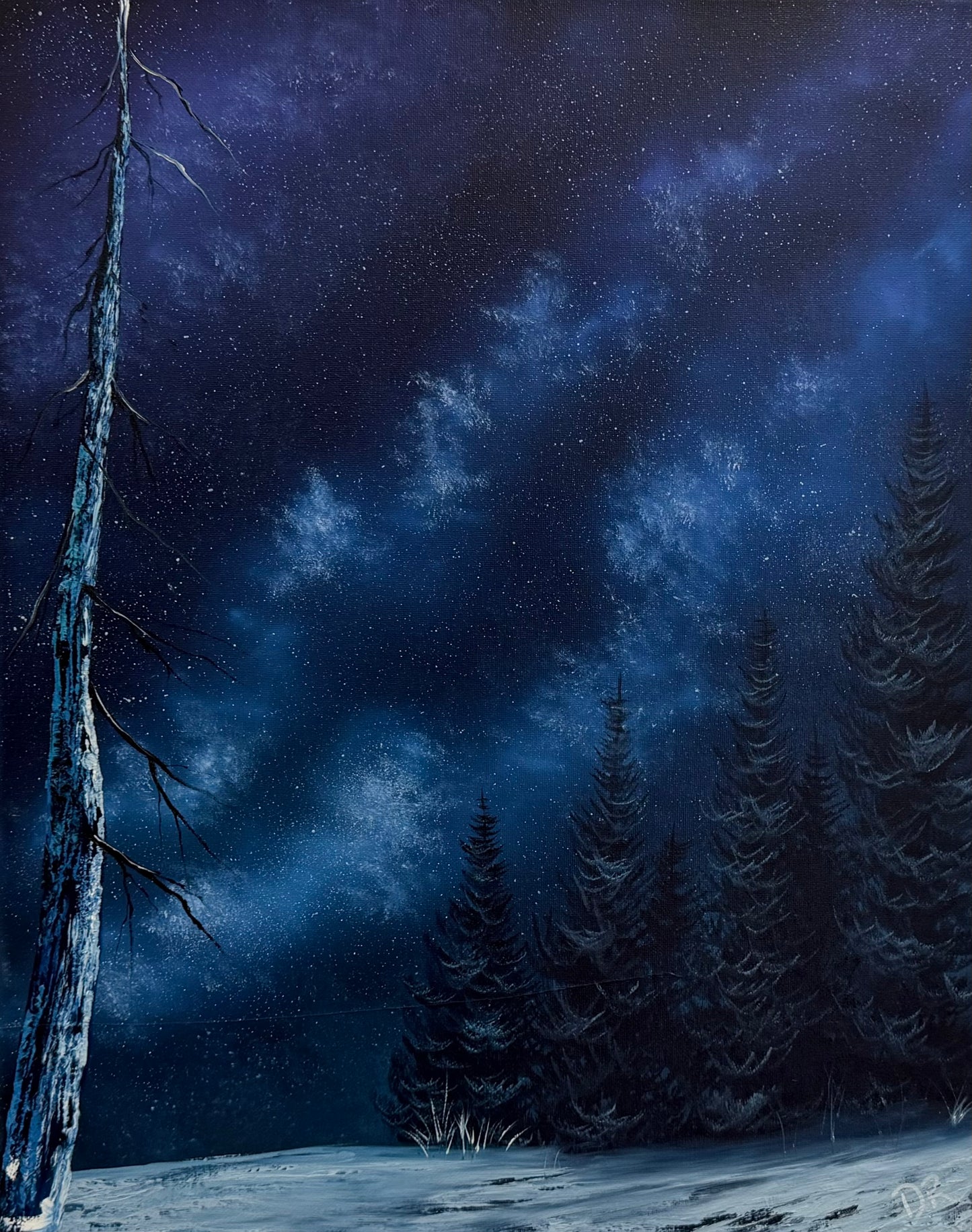 Painting # by Dani from Happily Painted - 16x20" Canvas - Milky Way Landscape