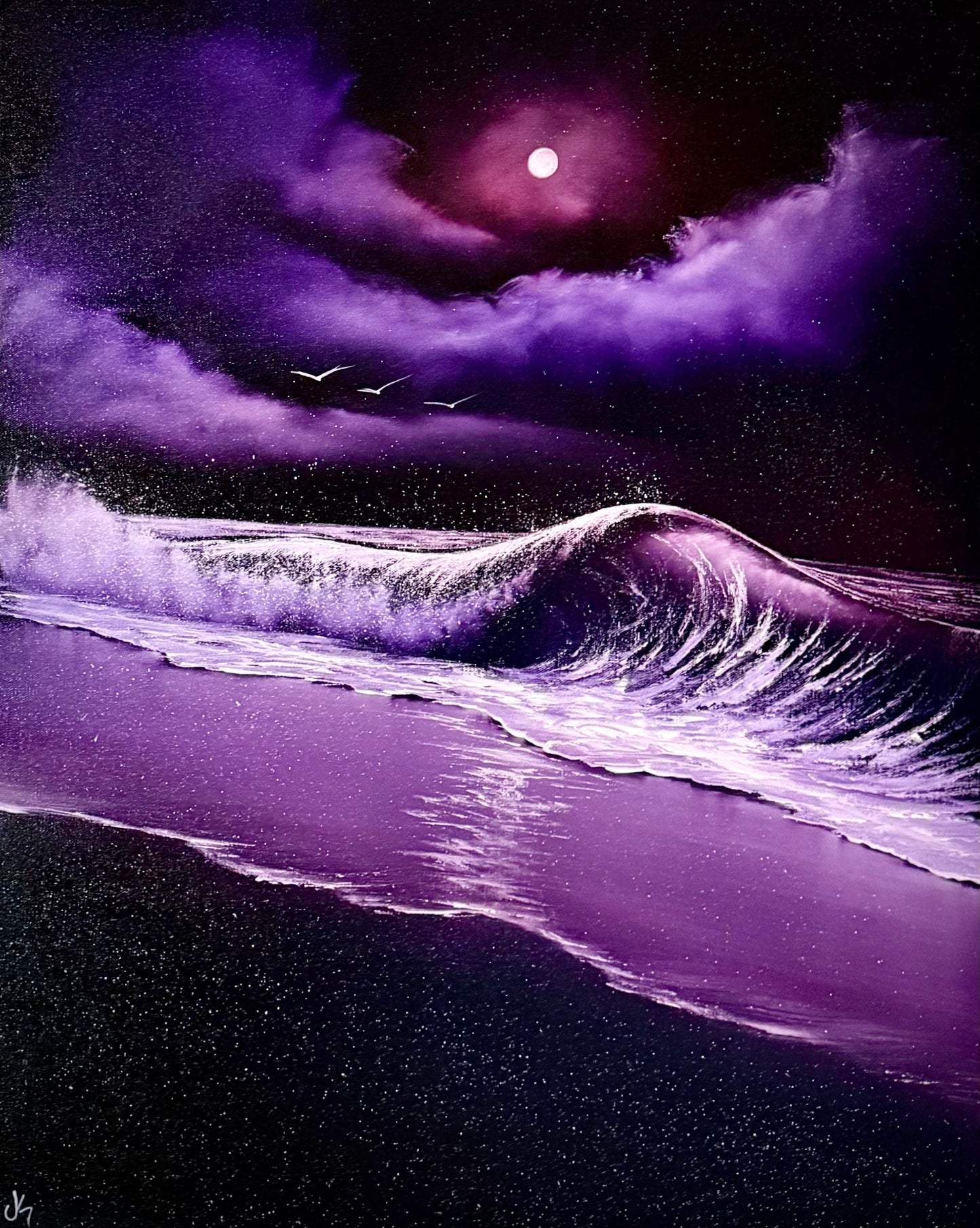 Painting #2335 - 24x30" Pro Series Canvas - Crashing Wave Seascape painted 3-14-26