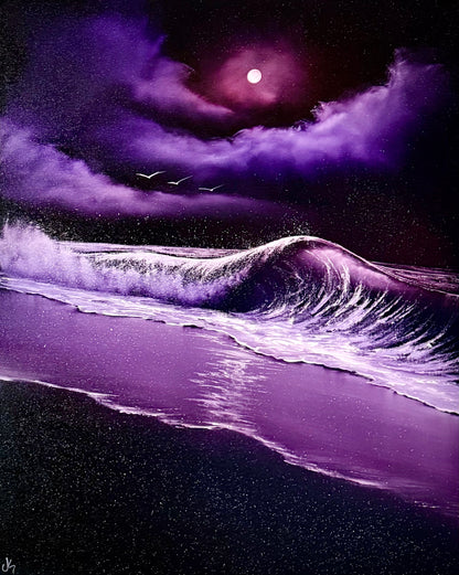 Painting #2335 - 24x30" Pro Series Canvas - Crashing Wave Seascape painted 3-14-26
