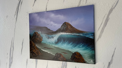 Painting #1985 - 18x24" Canvas - PNW Seascape painted 8-9-25