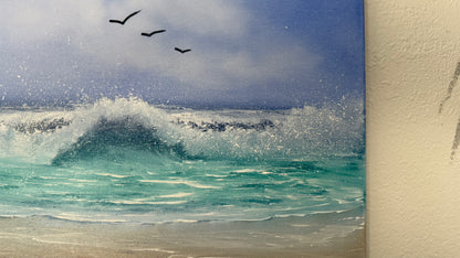 Painting #2027 - 16x20" Canvas - Tropical Seascape painted 8-30-25