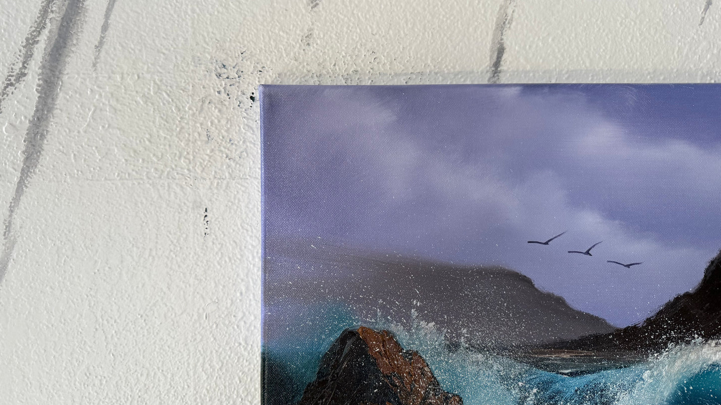 Painting #1985 - 18x24" Canvas - PNW Seascape painted 8-9-25