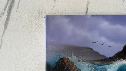 Painting #1985 - 18x24" Canvas - PNW Seascape painted 8-9-25