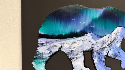 Painting #2030 - 16x20" Canvas - Grizzly Bear Landscape painted 8-30-25