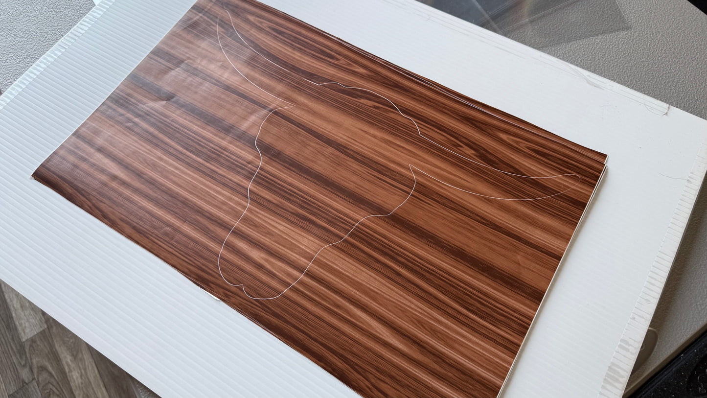 Stencil - Cattle Skull - Easy Liner Removable Adhesive Contact Paper