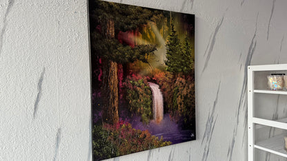Painting #1986 - 20x24" Canvas - Foret Waterfall painted 8-9-25