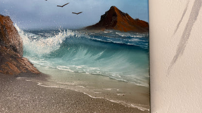 Painting #1970- 16x20" Canvas - Tropical Seascape painted 7-31-25