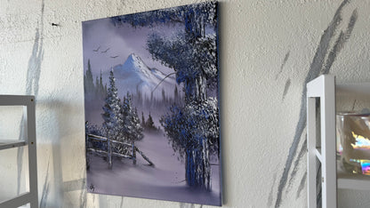 Painting #2023 - 16x20" Canvas - Winter Landscape painted 8-28-25