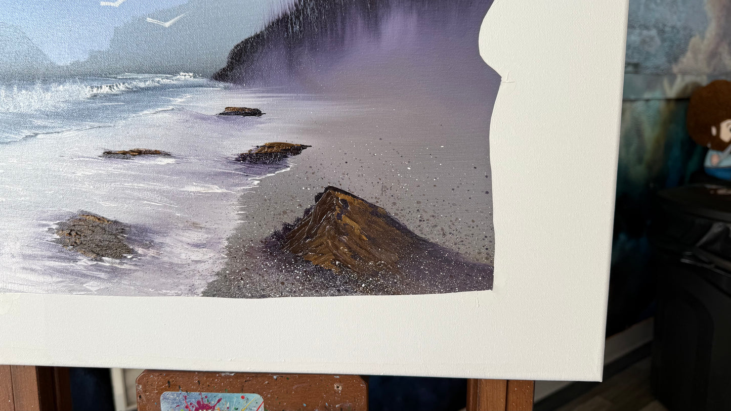 Painting #2042 - 16x20" Canvas - Oregon Coast Seascape painted 9-7-25