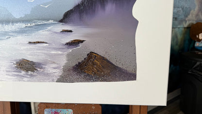 Painting #2042 - 16x20" Canvas - Oregon Coast Seascape painted 9-7-25