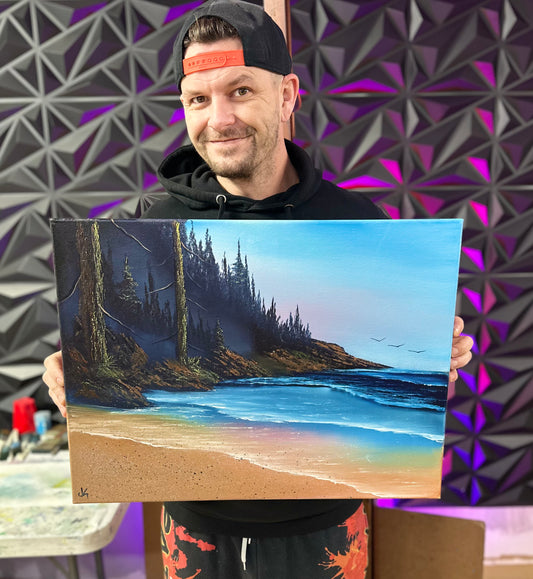 Painting #1687 - 18x24" Canvas - Oregon Coast Seascape painted 2-3-25