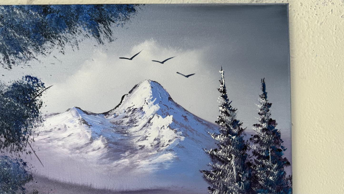 Painting #1987 - 16x20" Canvas - Mountain Landscape painted 8-10-25