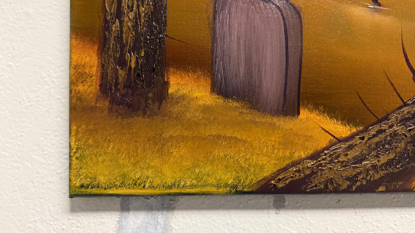 Painting #2051 - 16x20" Canvas - Halloween Landscape painted 9-12-25