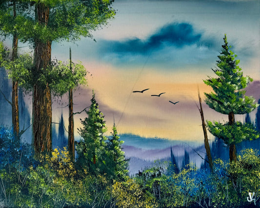 Painting #1910 - 16x20" Canvas - Smoky Mountains Landscape painted 6-25-25