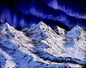 Painting #2322 - 16x20" Canvas - Northern Lights Mountain Landscape painted 3-7-26