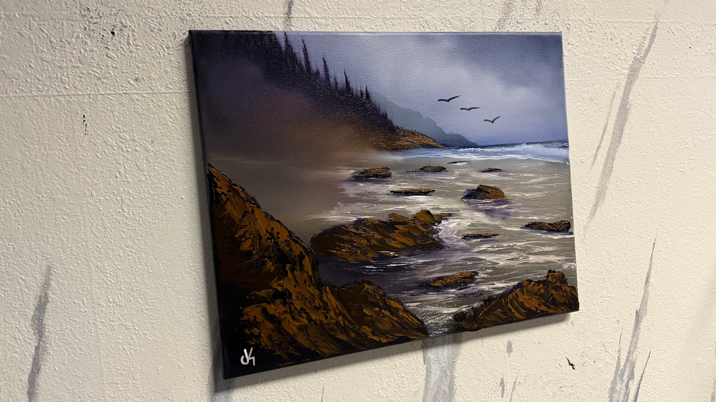 Painting #1998 - 16x20" Canvas - Oregon Coast Seascape painted 8-15-25
