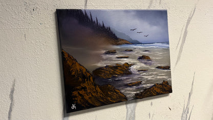 Painting #1998 - 16x20" Canvas - Oregon Coast Seascape painted 8-15-25