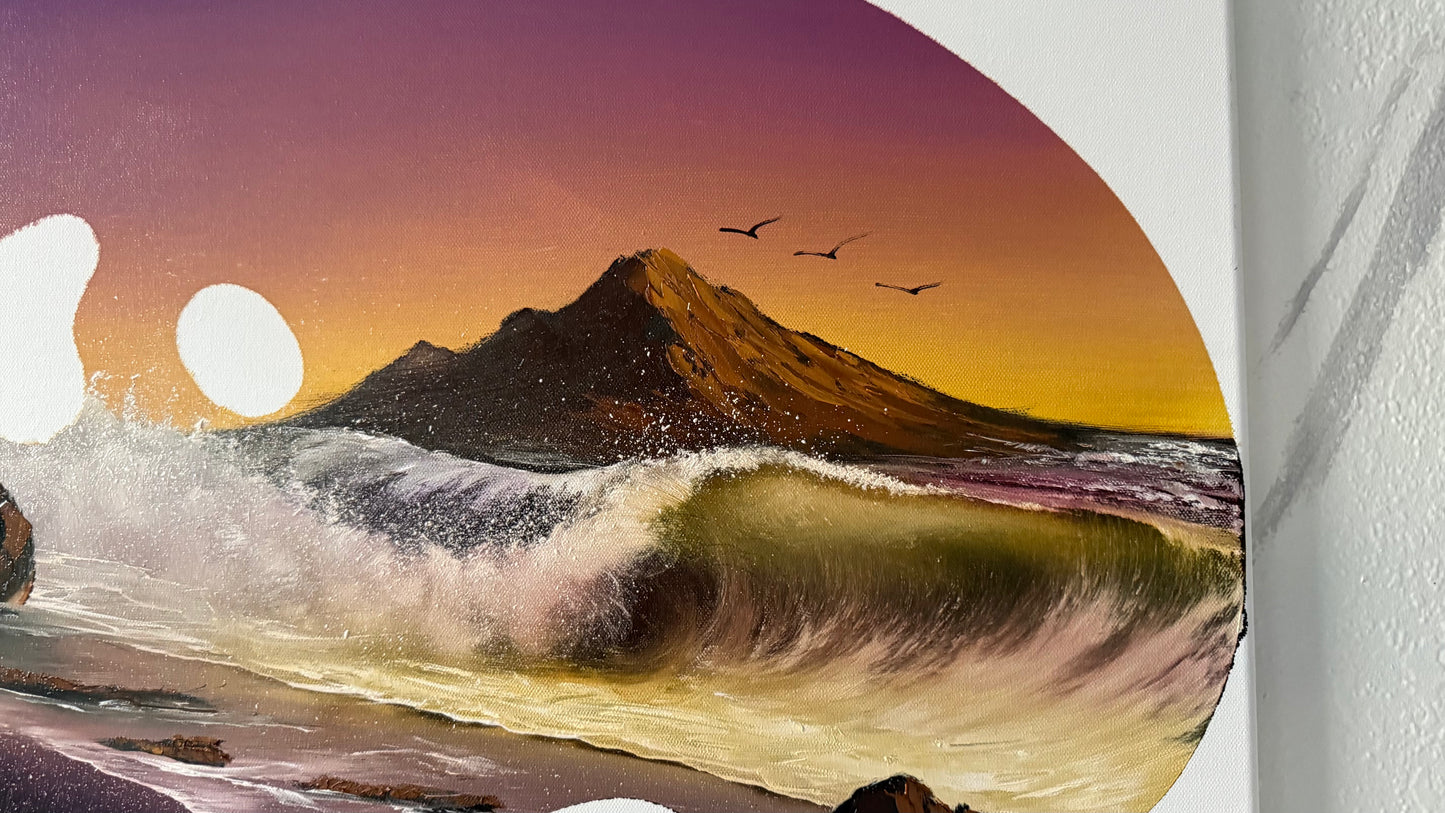 Painting #1984 - 18x24" Canvas - Palette Seascape painted 8-8-25