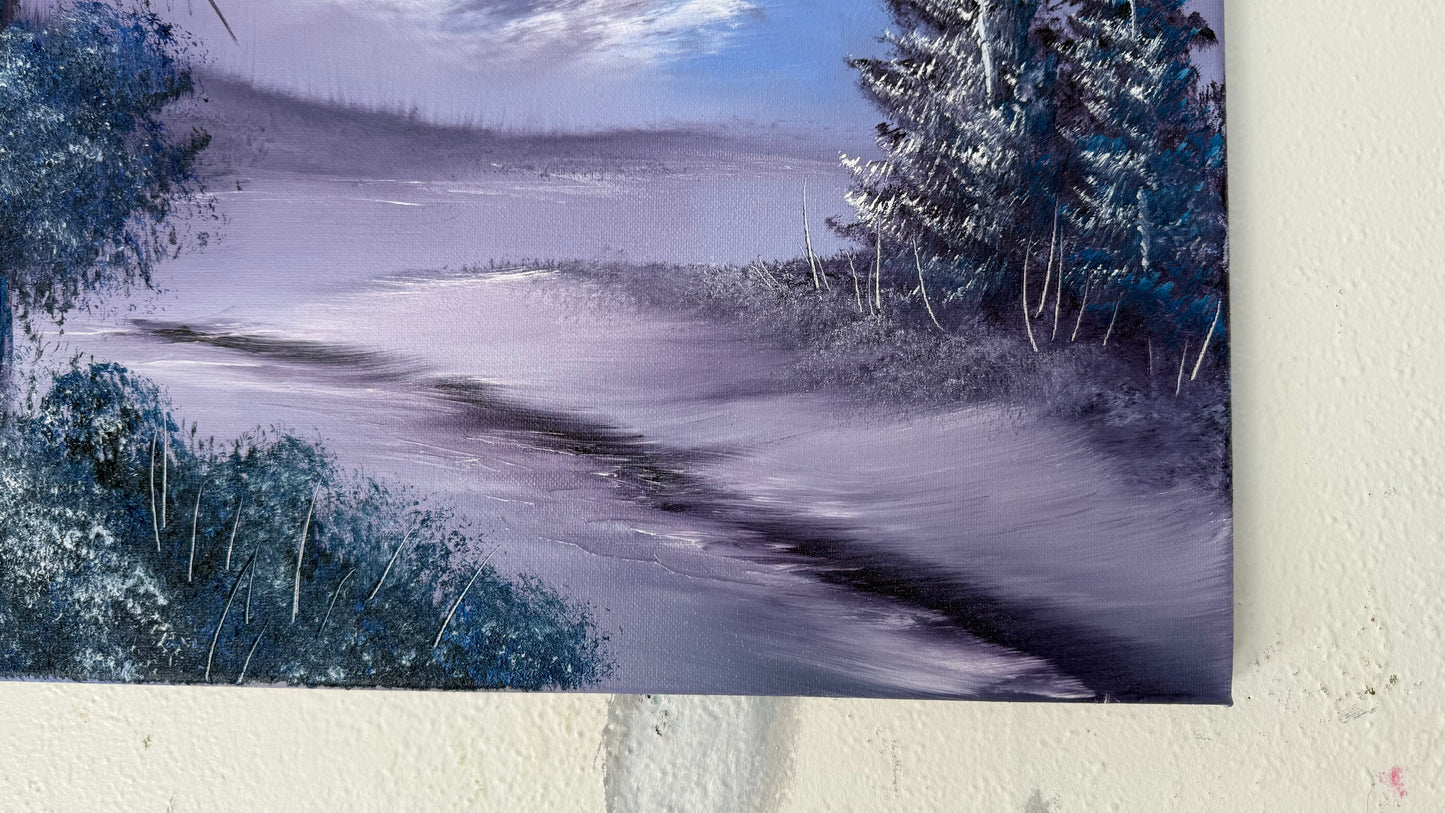 Painting #1987 - 16x20" Canvas - Mountain Landscape painted 8-10-25