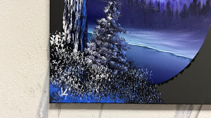 Painting #2033 - 16x20" Canvas - Northern Lights Seascape painted 9-1-25