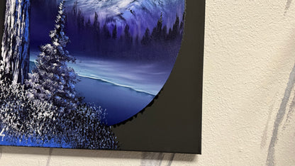 Painting #2033 - 16x20" Canvas - Northern Lights Seascape painted 9-1-25