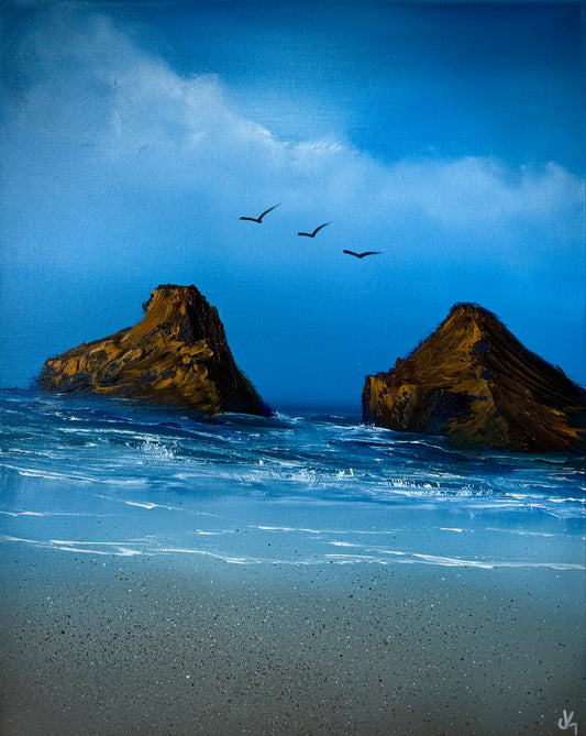 Painting #1888 - 16x20" Canvas - Oregon Coast Seascape painted 6-12-25