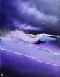 Painting #2068 - 22x28" Canvas - Crashing Wave Seascape painted 9-21-25