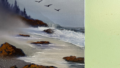 Painting #2015 - 16x20" Canvas - Oregon Coast Seascape painted 8-23-25