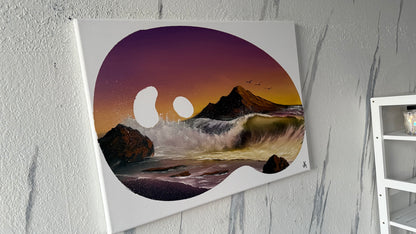 Painting #1984 - 18x24" Canvas - Palette Seascape painted 8-8-25