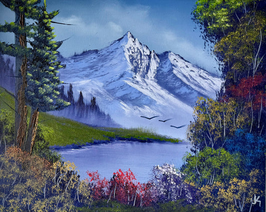Painting #1837 - 16x20" Canvas - Spring Landscape painted 5-8-25