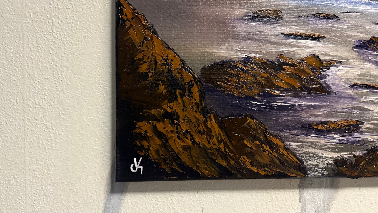 Painting #1998 - 16x20" Canvas - Oregon Coast Seascape painted 8-15-25