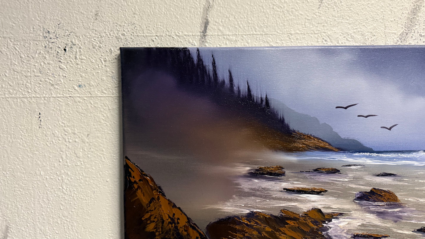 Painting #1998 - 16x20" Canvas - Oregon Coast Seascape painted 8-15-25