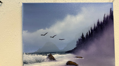 Painting #2045 - 16x20" Canvas - Oregon Coast Seascape painted 9-8-25