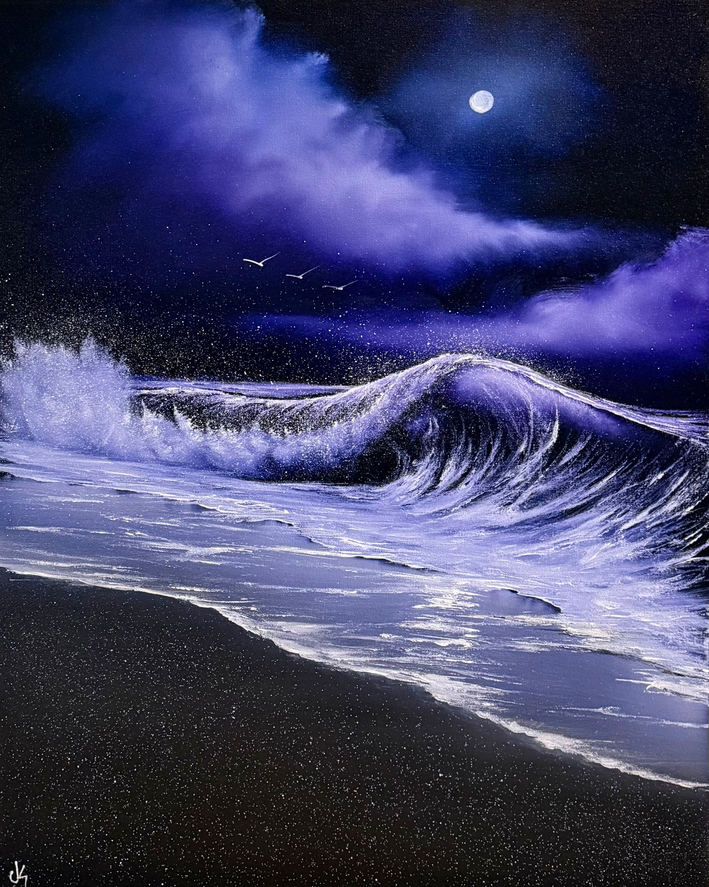 Painting #2333 - 24x30" Pro Series Canvas - Crashing Wave Seascape painted 3-13-26