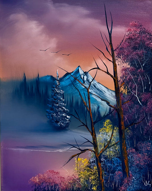 Painting #1790 - 16x20" Canvas - Winter Landscape painted 4-10-25