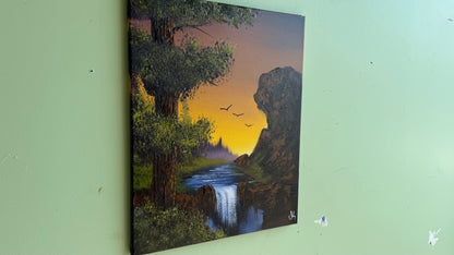 Painting #2016 - 16x20" Canvas - waterfall Landscape painted 8-24-25