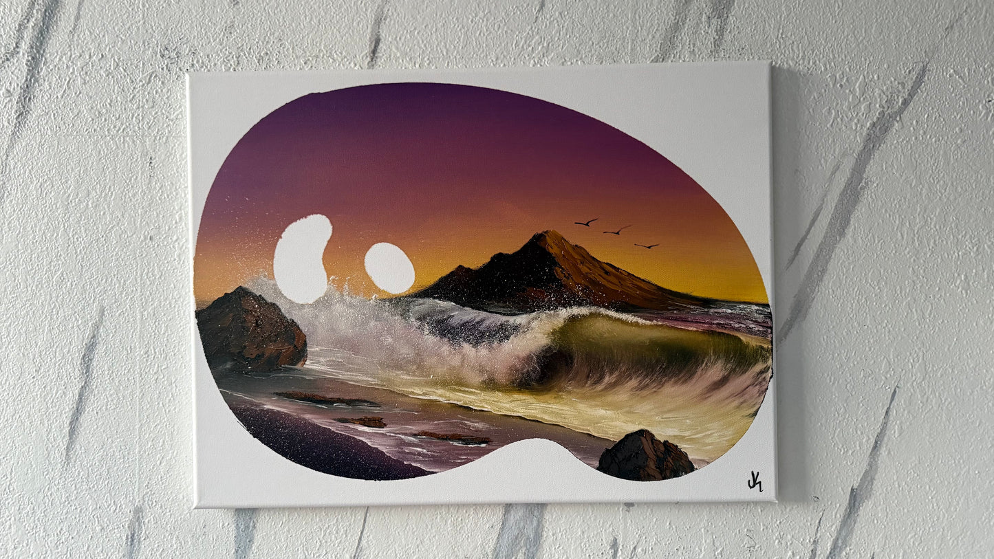 Painting #1984 - 18x24" Canvas - Palette Seascape painted 8-8-25
